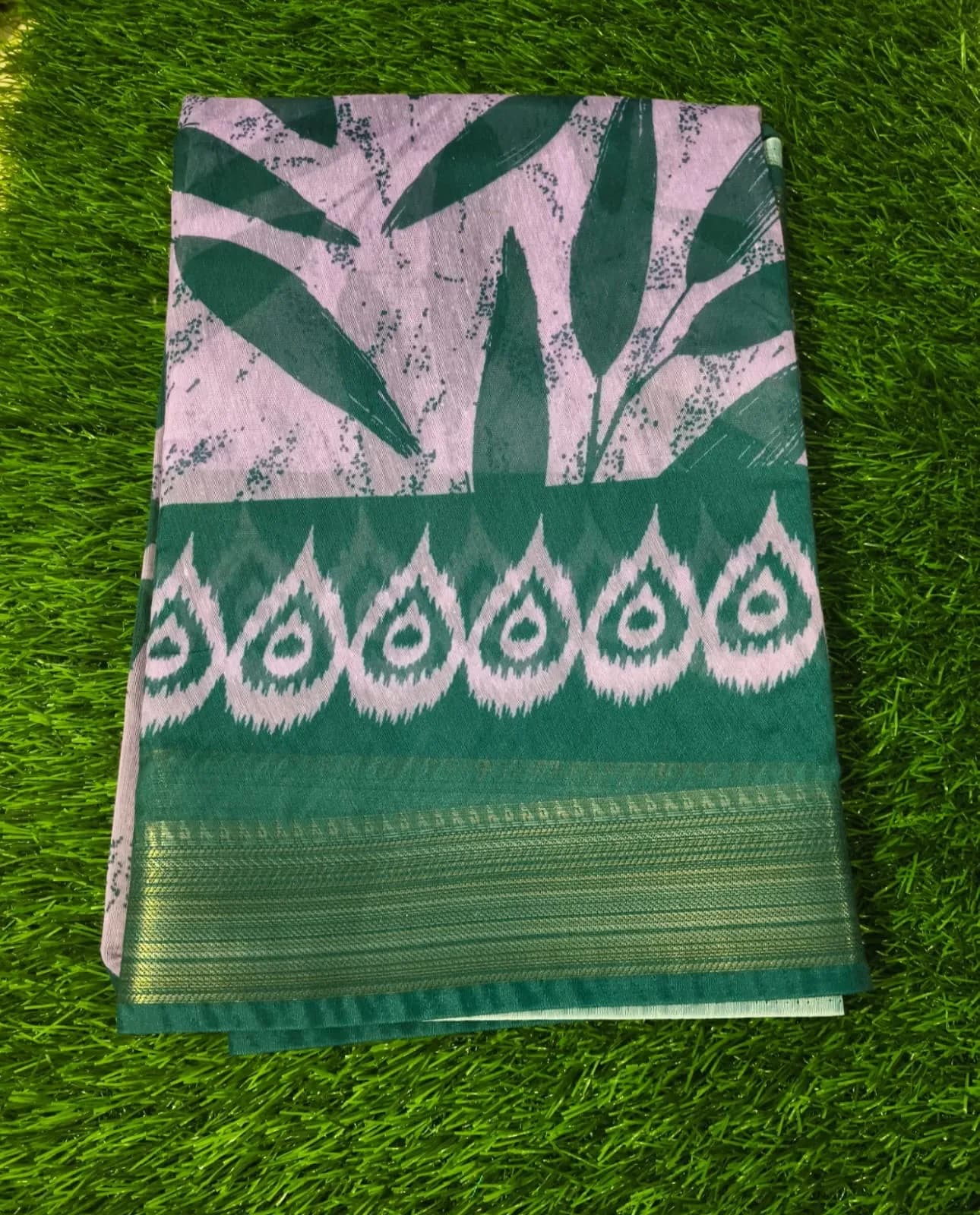 Fancy Cotton Saree(Green)