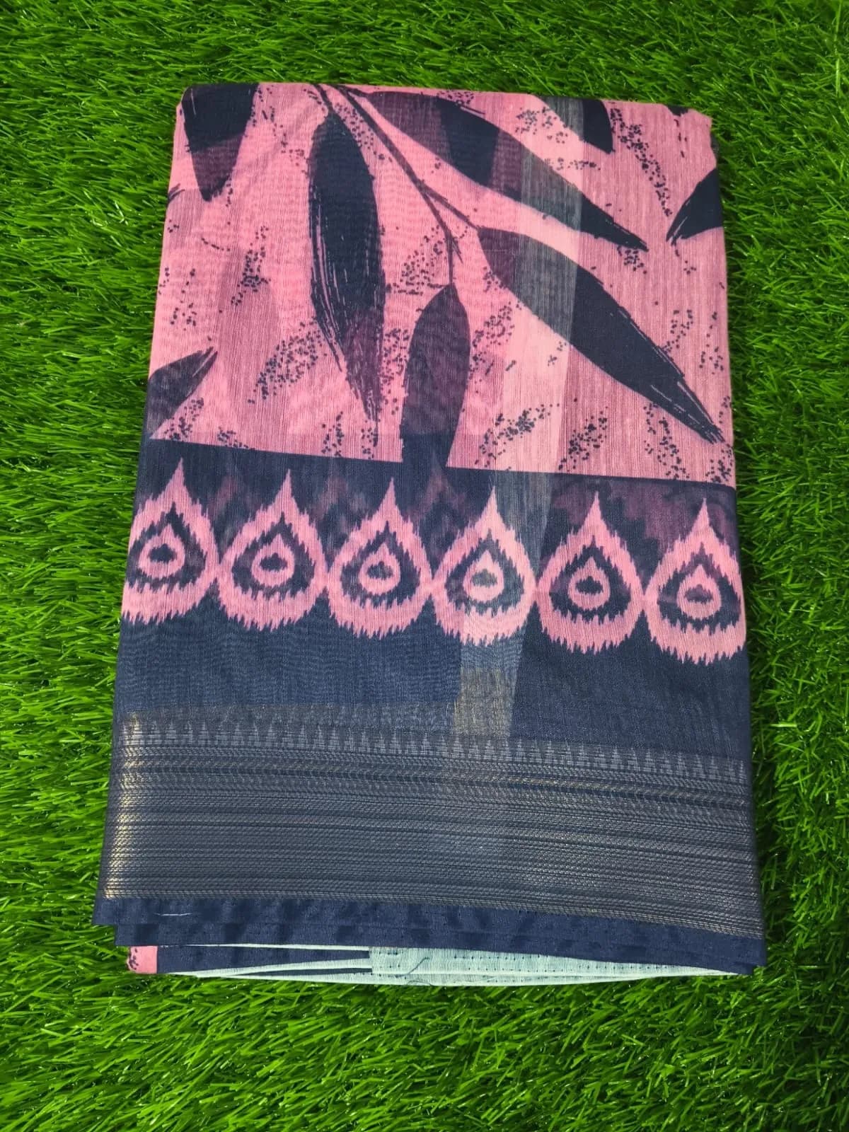 Fancy Cotton Saree(Light Pink)