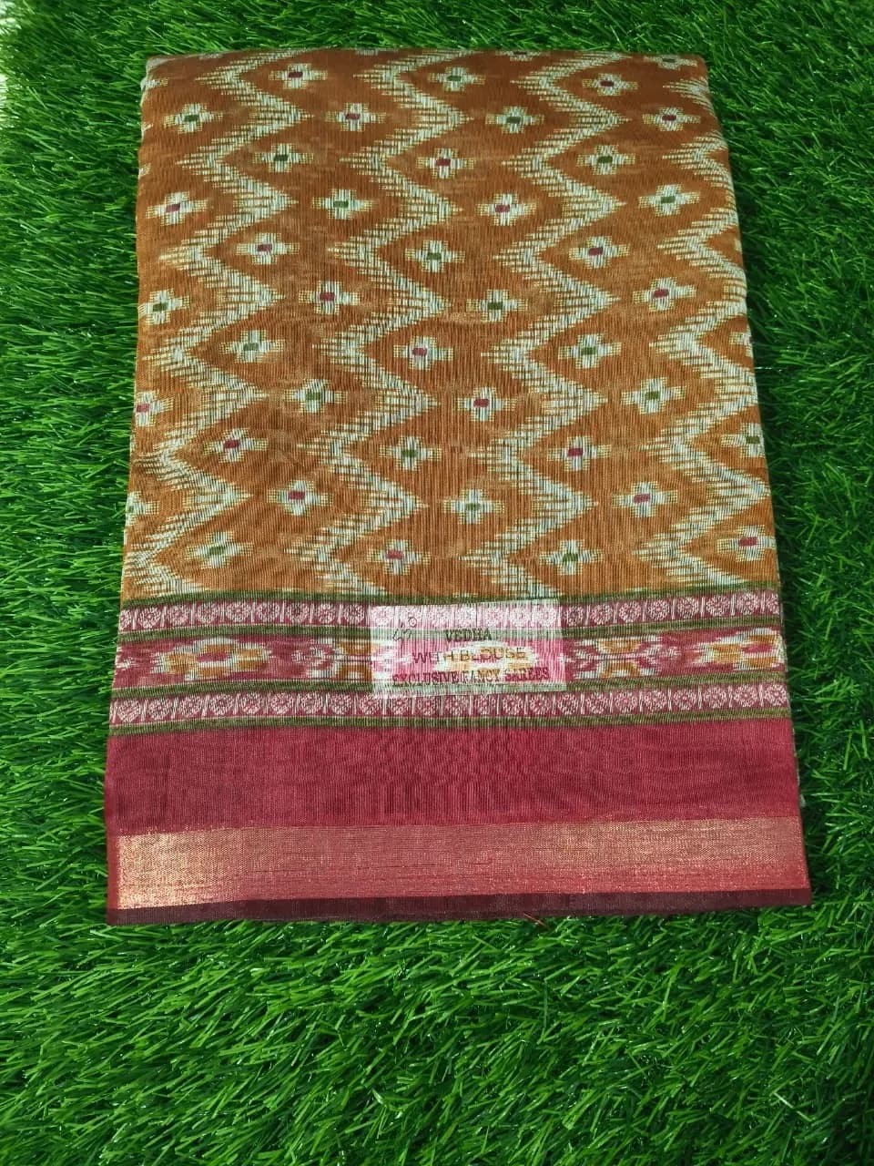 Fancy Cotton Saree(Mustard)