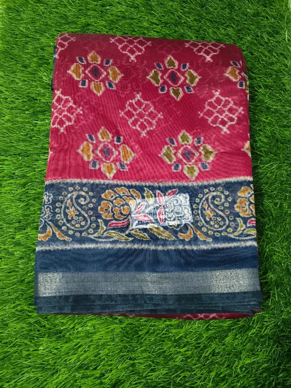 Fancy Cotton Saree(Pink)